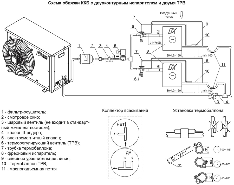 Схема обвязки ККБ с двухконтурным испарителем и двумя ТРВ.jpg Схема обвязки ККБ с двухконтурным испарителем и двумя ТРВ.jpg